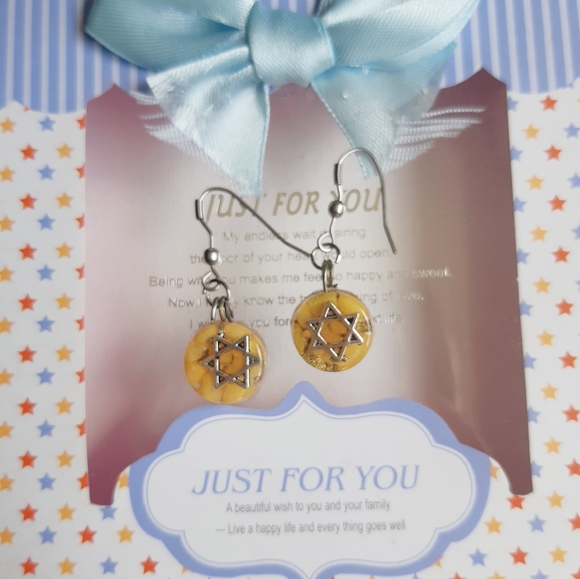 Earrings -Orgonite- David Star - Picture 3 of 3